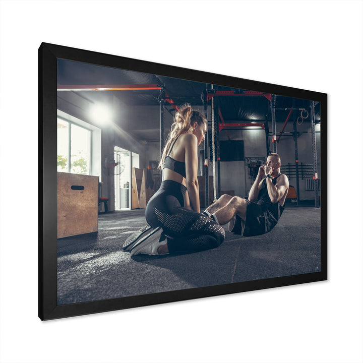 Couple Training I - Aerobic &amp; Bodybuilding Canvas Wall Art