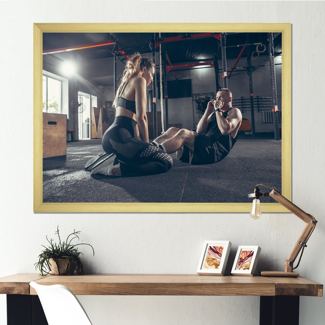 Couple Training I - Aerobic &amp; Bodybuilding Canvas Wall Art
