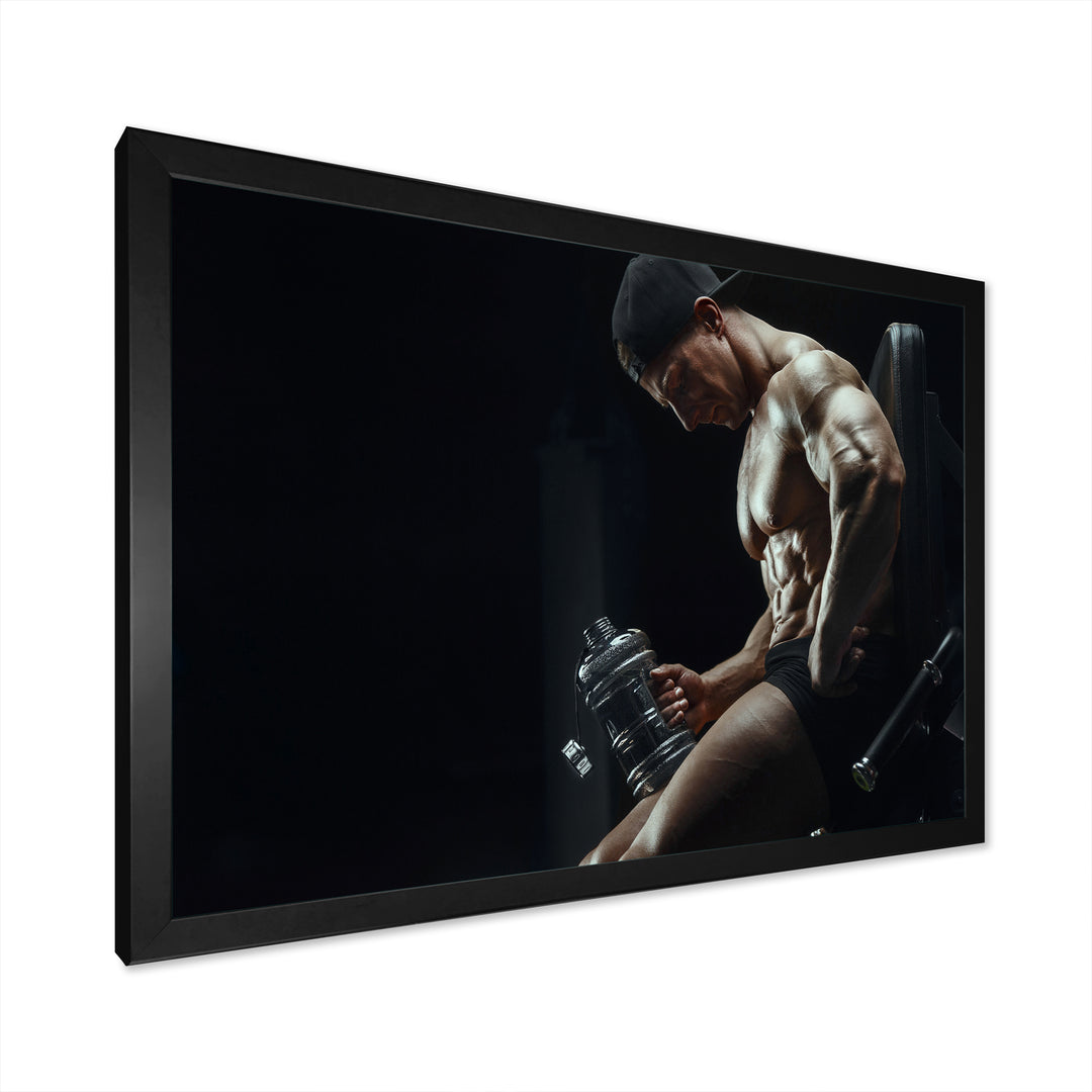 Bodybuilder Fitness Workout - Aerobic &amp; Bodybuilding Canvas Wall Art