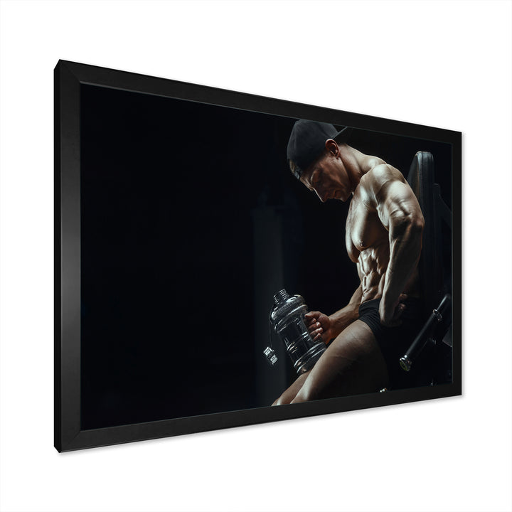 Bodybuilder Fitness Workout - Aerobic &amp; Bodybuilding Canvas Wall Art
