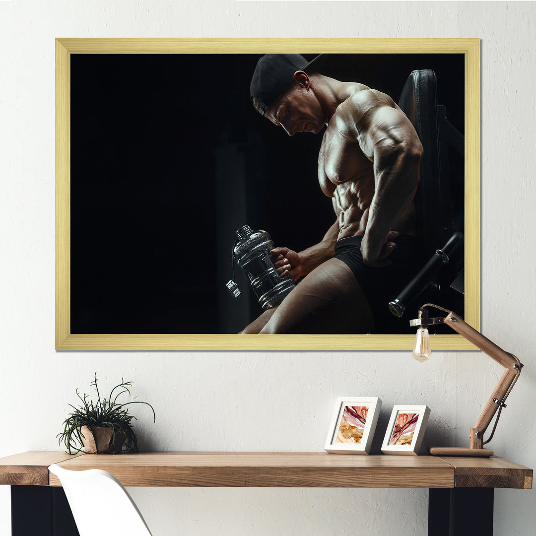 Bodybuilder Fitness Workout - Aerobic &amp; Bodybuilding Canvas Wall Art