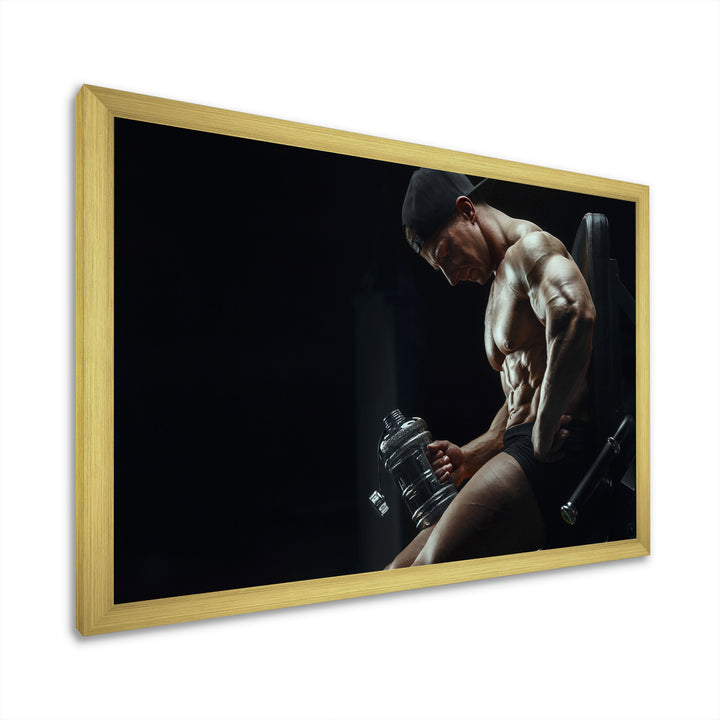 Bodybuilder Fitness Workout - Aerobic &amp; Bodybuilding Canvas Wall Art
