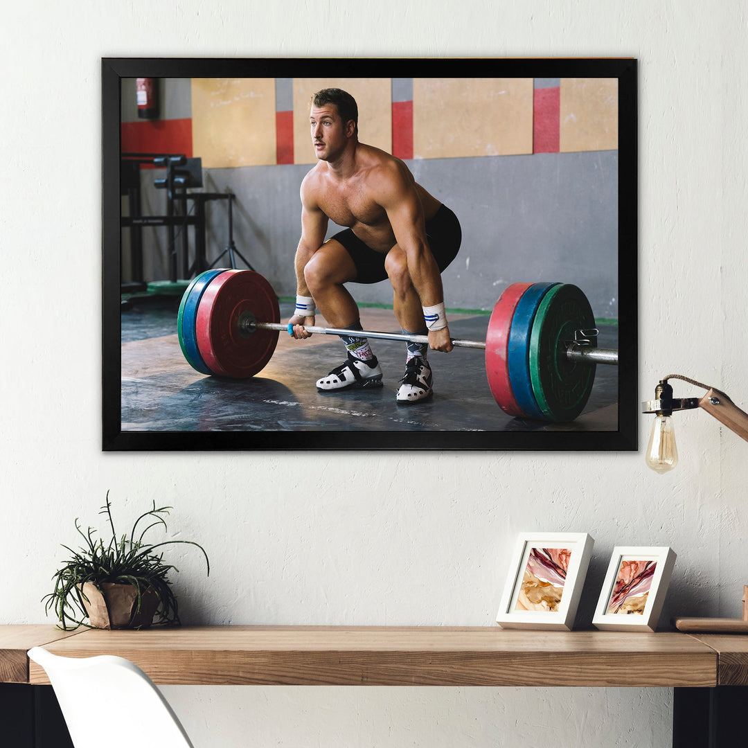 Bodybuilder Deadlift - Aerobic &amp; Bodybuilding Canvas Wall Art