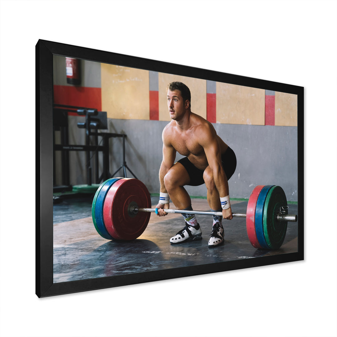 Bodybuilder Deadlift - Aerobic &amp; Bodybuilding Canvas Wall Art
