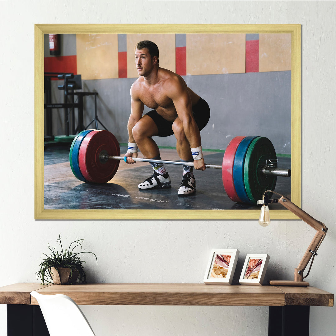 Bodybuilder Deadlift - Aerobic &amp; Bodybuilding Canvas Wall Art