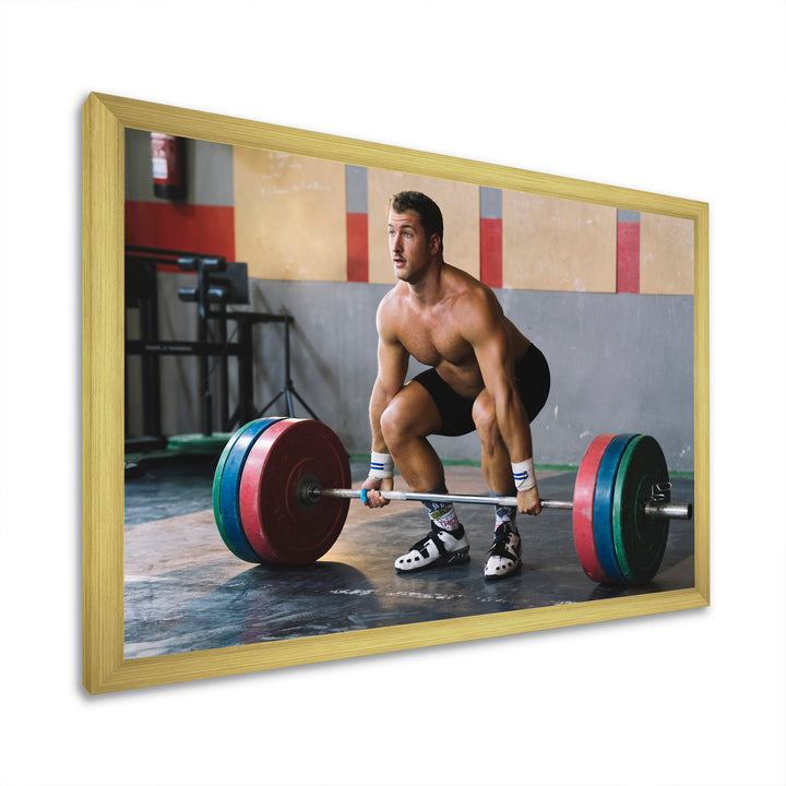 Bodybuilder Deadlift - Aerobic &amp; Bodybuilding Canvas Wall Art