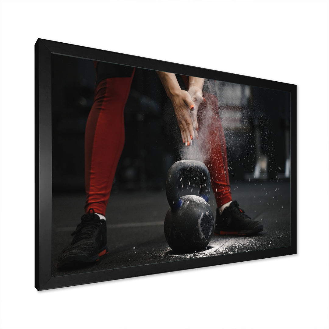 Athlete Bodybuilding Cloud Of Dust - Aerobic &amp; Bodybuilding Canvas Wall Art