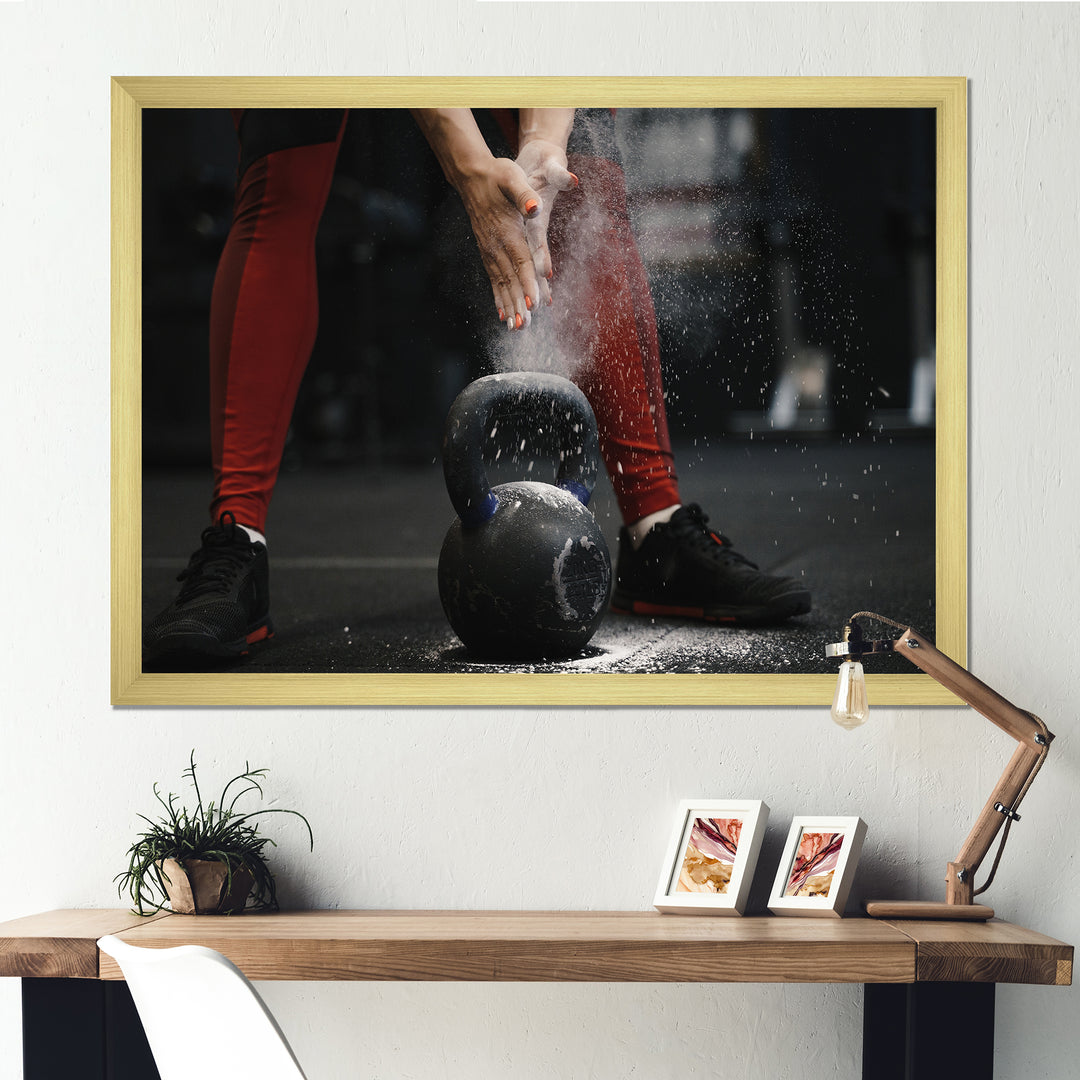 Athlete Bodybuilding Cloud Of Dust - Aerobic &amp; Bodybuilding Canvas Wall Art