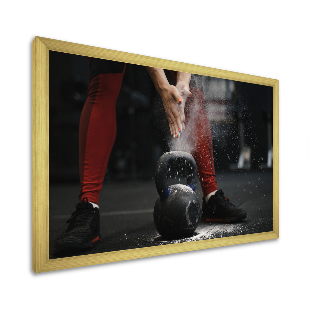 Athlete Bodybuilding Cloud Of Dust - Aerobic &amp; Bodybuilding Canvas Wall Art