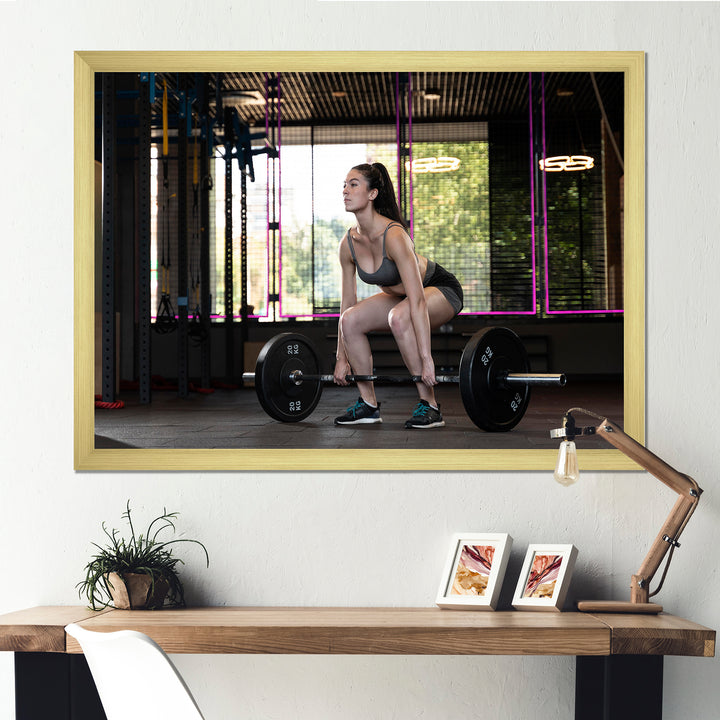 Woman Bodybuilding Workout - Aerobic &amp; Bodybuilding Canvas Wall Art