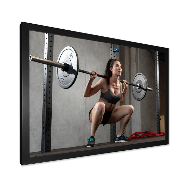 Woman Bodybuilding Workout I - Aerobic &amp; Bodybuilding Canvas Wall Art
