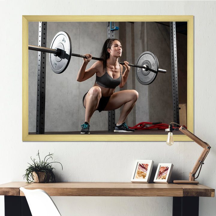 Woman Bodybuilding Workout I - Aerobic &amp; Bodybuilding Canvas Wall Art
