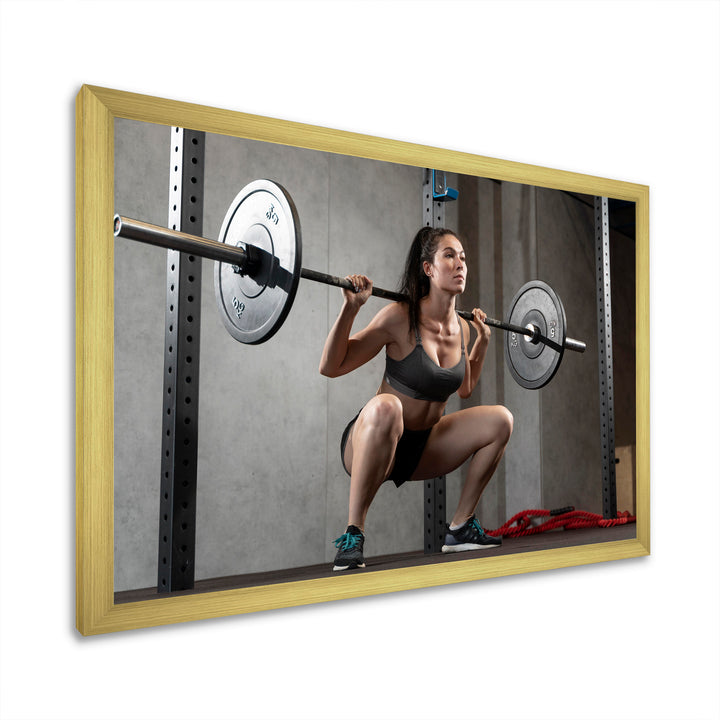 Woman Bodybuilding Workout I - Aerobic &amp; Bodybuilding Canvas Wall Art