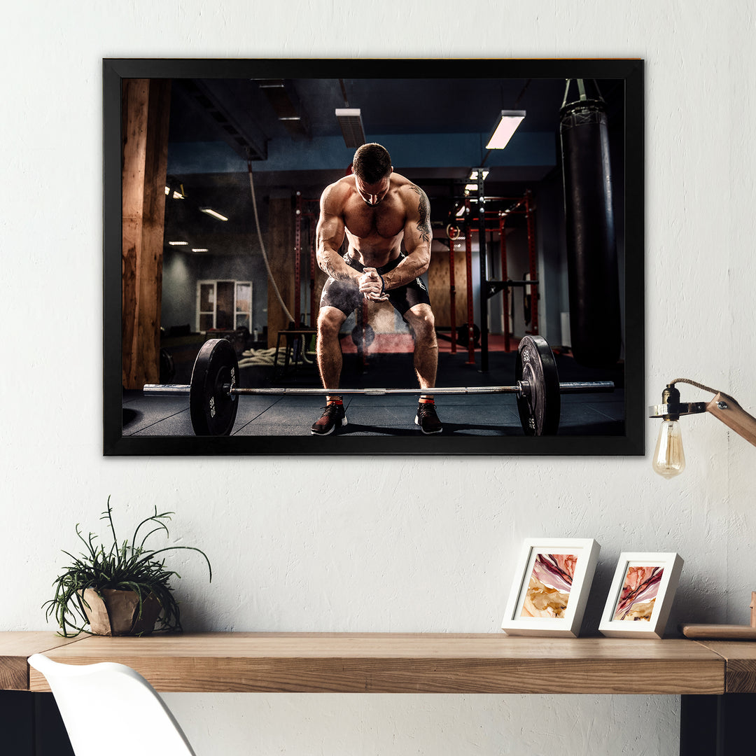 Bodybuilding Deadlift Prepare - Aerobic &amp; Bodybuilding Canvas Wall Art