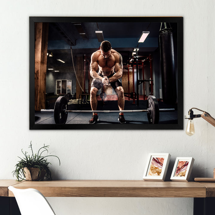 Bodybuilding Deadlift Prepare - Aerobic &amp; Bodybuilding Canvas Wall Art
