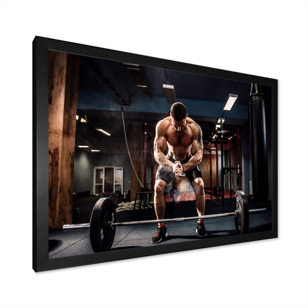 Bodybuilding Deadlift Prepare - Aerobic &amp; Bodybuilding Canvas Wall Art