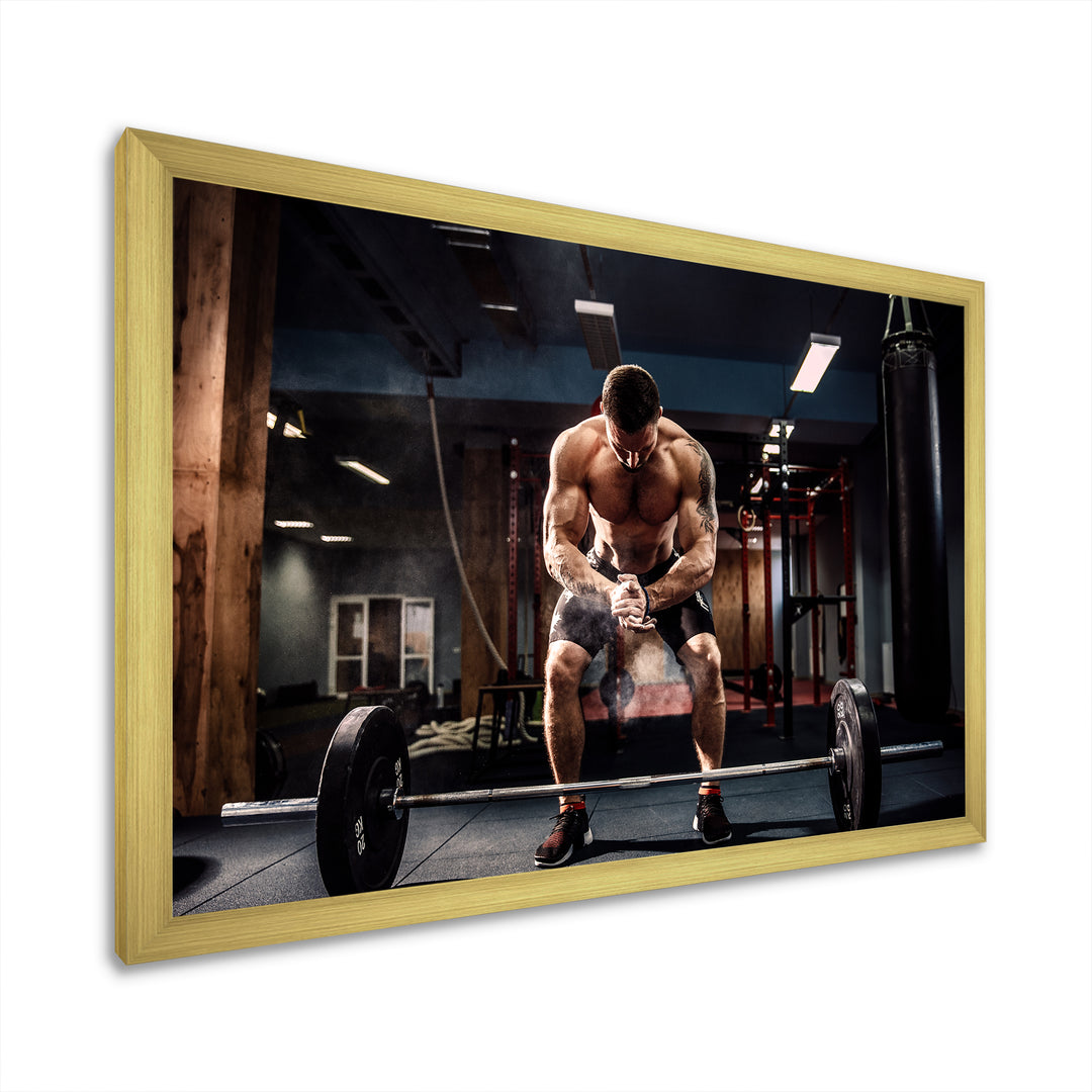 Bodybuilding Deadlift Prepare - Aerobic &amp; Bodybuilding Canvas Wall Art