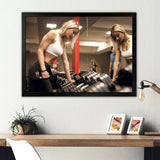 Aerobics Adult Female Athlete - Aerobic & Bodybuilding Canvas Wall Art