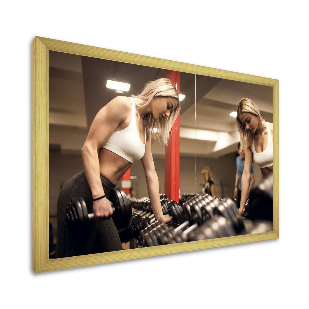 Aerobics Adult Female Athlete - Aerobic &amp; Bodybuilding Canvas Wall Art
