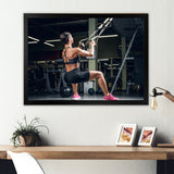 Athletic Woman Working Out With TRX Suspension Strips - Aerobic & Bodybuilding Canvas Wall Art