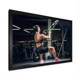 Athletic Woman Working Out With TRX Suspension Strips - Aerobic & Bodybuilding Canvas Wall Art
