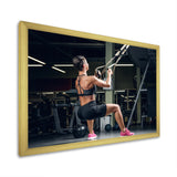Athletic Woman Working Out With TRX Suspension Strips - Aerobic & Bodybuilding Canvas Wall Art