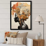 Minimalism African Woman Portrait - Landscapes Canvas Wall Art