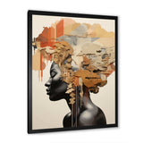 Minimalism African Woman Portrait - Landscapes Canvas Wall Art