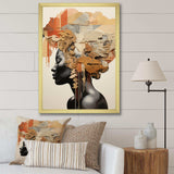 Minimalism African Woman Portrait - Landscapes Canvas Wall Art