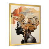 Minimalism African Woman Portrait - Landscapes Canvas Wall Art