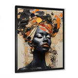 Minimalism African Fashion Woman Portrait - Landscapes Canvas Wall Art