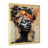 Minimalism African Fashion Woman Portrait - Landscapes Canvas Wall Art