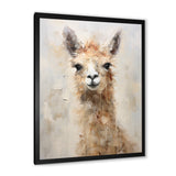 Minimalism Grunge Alpaca Portrait - Beige Alpaca Wall Art