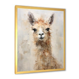 Minimalism Grunge Alpaca Portrait - Beige Alpaca Wall Art