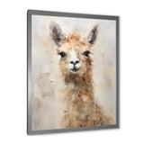 Minimalism Grunge Alpaca Portrait - Beige Alpaca Wall Art