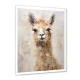 Minimalism Grunge Alpaca Portrait - Beige Alpaca Wall Art