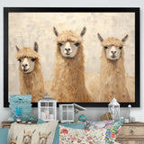 Minimalism Cute Alpacas - Alpaca Canvas Wall Art