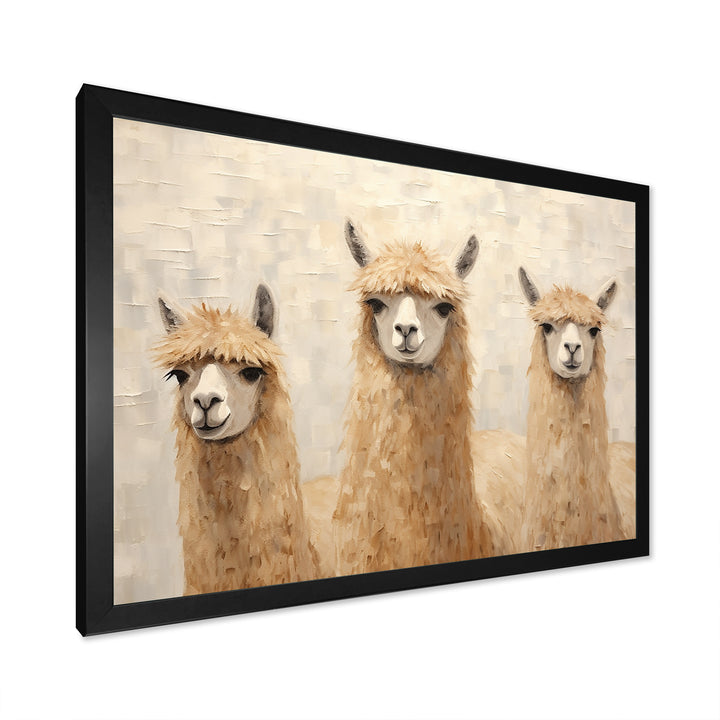Minimalism Cute Alpacas - Alpaca Canvas Wall Art