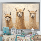 Minimalism Cute Alpacas - Alpaca Canvas Wall Art