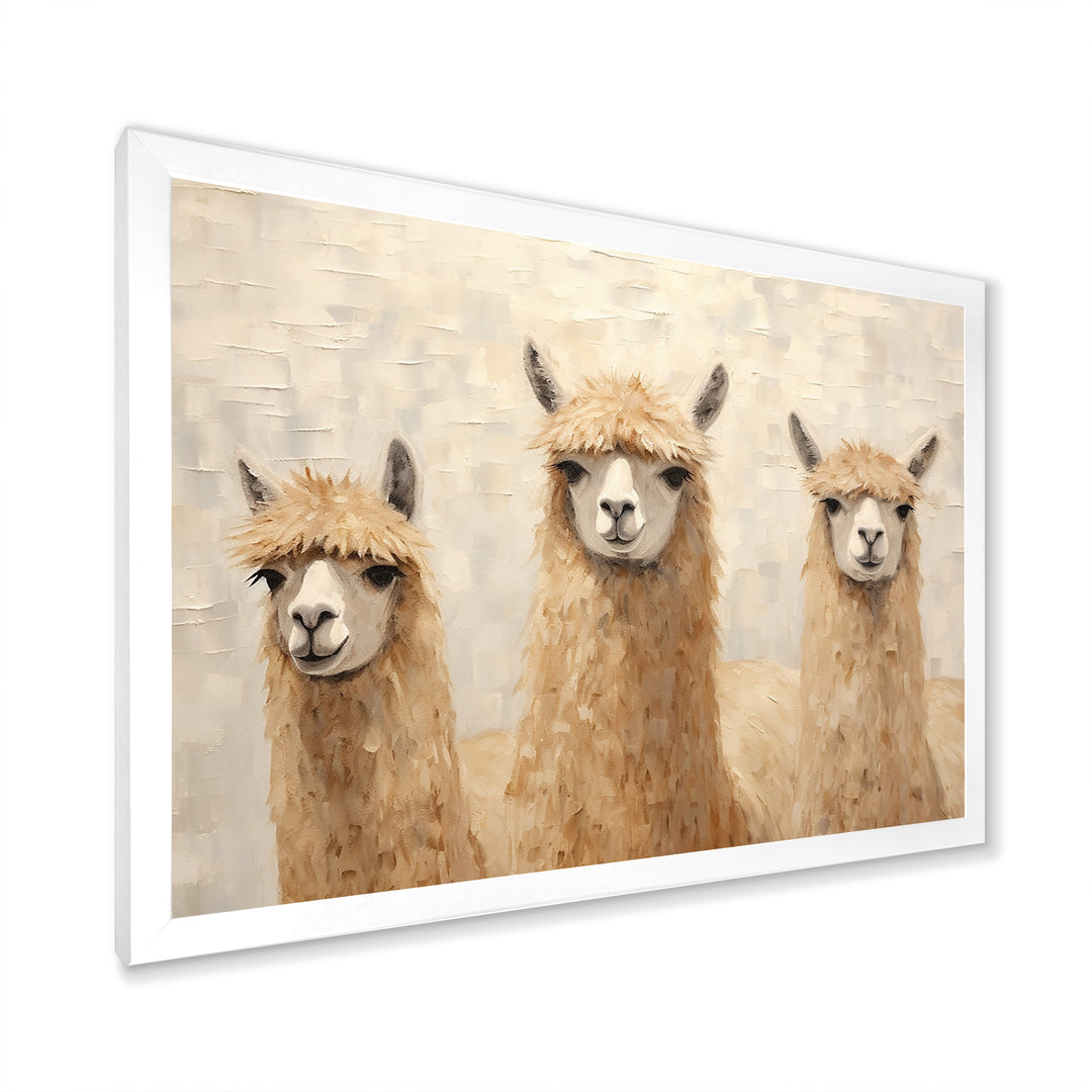 Minimalism Cute Alpacas - Alpaca Canvas Wall Art