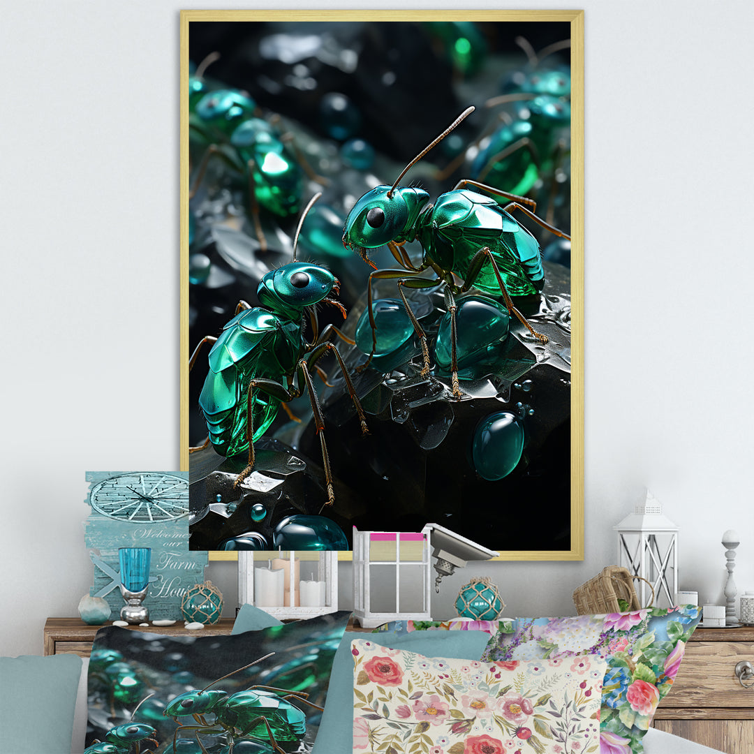 Emerald Explorations Ants - Green Ant Wall Art