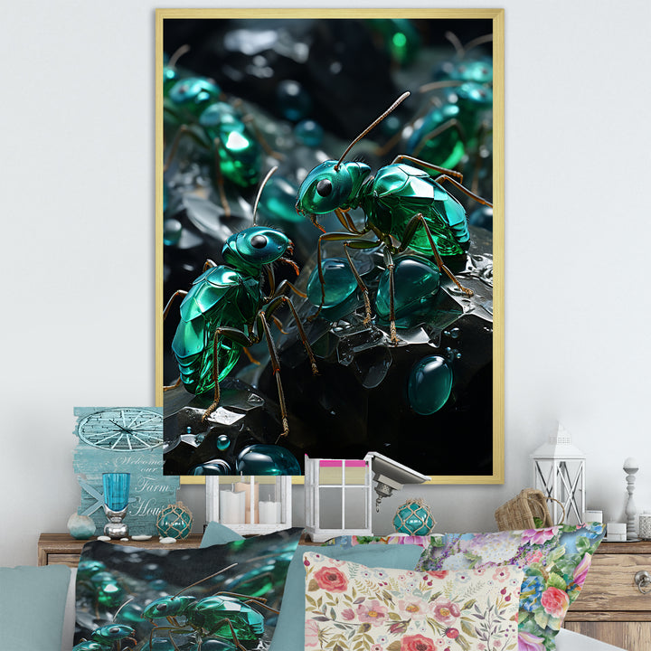 Emerald Explorations Ants - Green Ant Wall Art