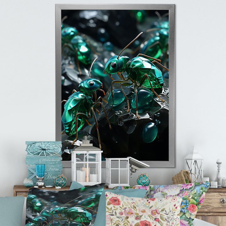 Emerald Explorations Ants - Green Ant Wall Art