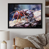 Enchanted Microcosm Amethyst Ant - Ant Framed Canvas Art