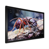 Enchanted Microcosm Amethyst Ant - Ant Framed Canvas Art