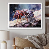 Enchanted Microcosm Amethyst Ant - Ant Framed Canvas Art