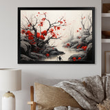 Flamenco Foragers Red Floral - Ant Living Room Wall Art