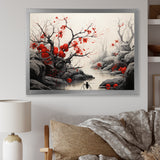 Flamenco Foragers Red Floral - Ant Living Room Wall Art