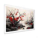 Flamenco Foragers Red Floral - Ant Living Room Wall Art