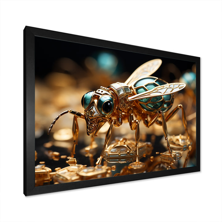 Gilded Expedition Gold Ant - Ant Canvas Wall Art